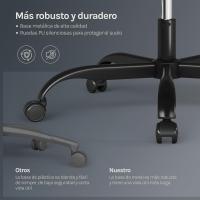 Silla de Oficina de Metal con Respaldar y Soporte Lumbar Asiento Amplio y Lleno de Cojín, Diseño de Malla Gris, GS11gr - details 42