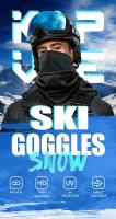 Kapvoe-Gafas de esquí con protección UV400 para hombre y mujer, lentes de snowboard, máscara deportiva de invierno, antiniebla - details 0