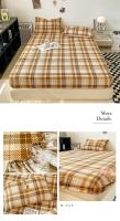 Plaid Style Fitted Sheet Skin-friendly Bed Cover Elastic Bedsheet for Girls Boys Room couvre lit Home Bed Linen(No Pillowcase) - details 17