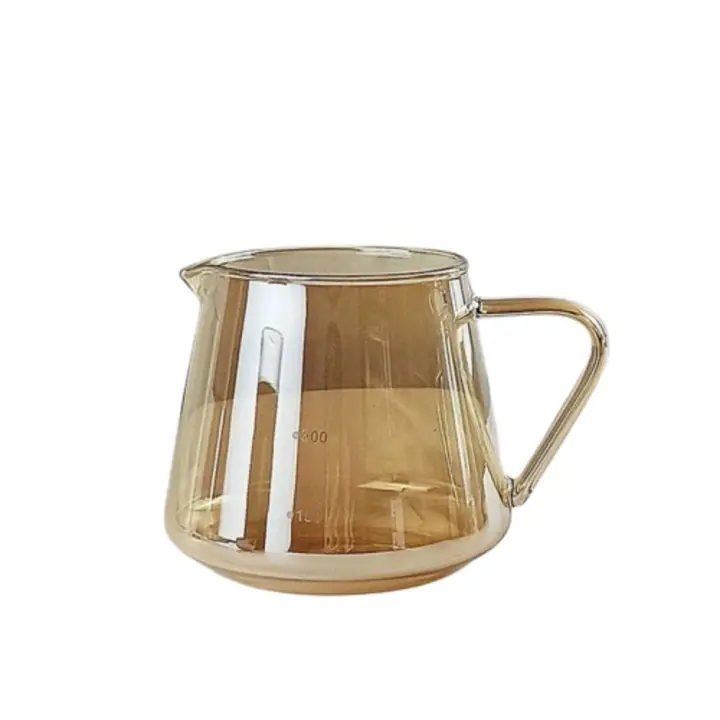 Servidor de café, juego de cafetera de vidrio transparente, filtro de café de 60 grados, forma de cono, embudo en forma de V de 300/600ml, Barista - 1