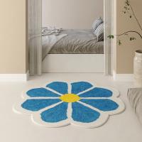 Alfombra redonda de flores esponjosas, cojín de felpa para dormitorio de niña, alfombrilla de suelo para habitación de niños, Alfombra de juego antideslizante para bebé - details 4
