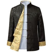 Camisa De Dragón Chino Para Hombres Ropa Tradicional De Año Nuevo Tang Traje Kung Fu Prenda Exterior Estilo Hanfu Poliéster - details 10