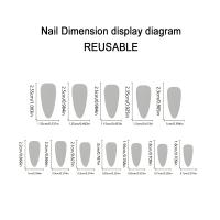 Uñas Postizas ABS De Pelo Negro Con Patrón De Pétalos De Flor Largas 24 Para Uso Diario Fiesta Y Baile Uñas Postizas De Acrílico Gloss Completo - details 0