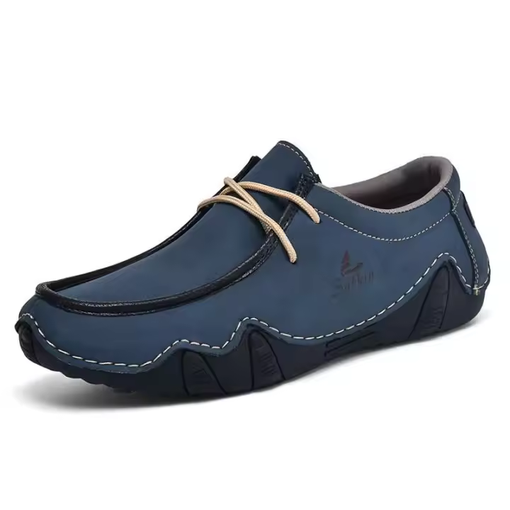 Nuevos zapatos de cuero de alta calidad para hombres para fiestas, vida diaria, cordones de goma, diseño de moda antideslizante, zapatos deportivos casuales, - 1