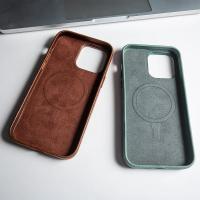 Funda de lujo para iPhone 15 Pro Max Cuero genuino Magsafe Cubierta completa - details 3