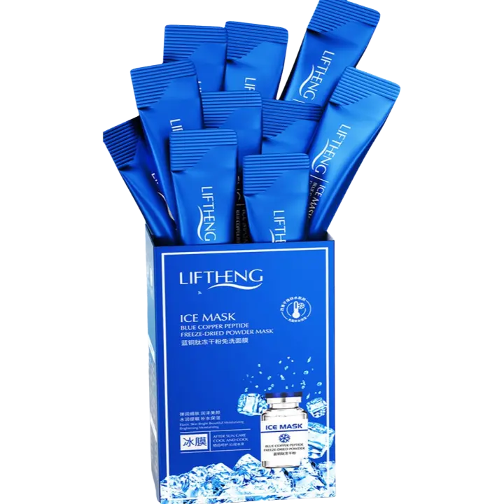 Mascarilla Facial con péptido de cobre azul, 20 unidades, antienvejecimiento, hidratante, polvo liofilizado, mascarilla para dormir sin lavar, cuidado de la piel - 1