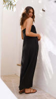 Vestido largo de satén de Color liso para mujer - details 21