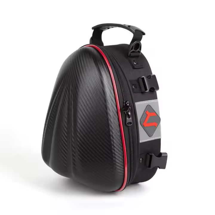 Bolsa de Moto de Gran Capacidad Impermeable Reflectante Bolsa Trasera de Asiento Trasero de Fibra de Carbono Bolsa de Sillín a Prueba de Lluvia - 1