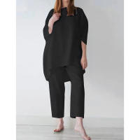 Traje deportivo holgado de manga Irregular para primavera y otoño, talla grande, moda de ocio, Color sólido - details 2