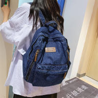 Mochila De tela vaquera para estudiante, morral De gran capacidad con múltiples bolsillos, a la moda, para la escuela, 2023 - details 10