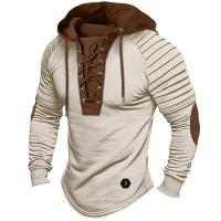 Camisetas con capucha para hombre, tops de retazos a la moda, otoño - details 4