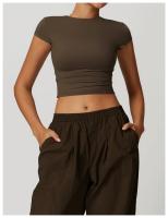 Camiseta deportiva de manga corta con cuello redondo para mujer, Camisa ajustada de manga corta para Yoga, secado fino, para correr - details 1