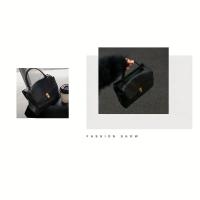 Bolso de Tote de Cuero Sintético Negro Gran Capacidad, Elegante Bolso de Negocios con Opción de Cruz, Cierre con Cerradura, Detalles Remachados, Forro de Poliéster, Perfecto para Trabajo o Uso Diario, Versátil Carryall - details 2