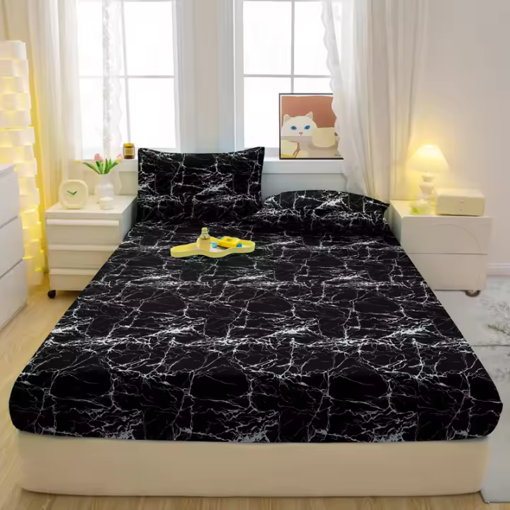 Sábanar Impreso con Estampado de Leopardo Moderno Ropa de Cama Funda Ajustada Mate - 1