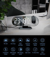 Reloj despertador Digital LED de mesa, relojes electrónicos de escritorio, despertador USB, Radio FM, proyector de tiempo, función de repetición - details 12