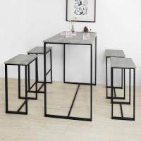Conjunto Mesa Alta de Bar y 4 Taburetes Muebles Bar Comedor - details 11