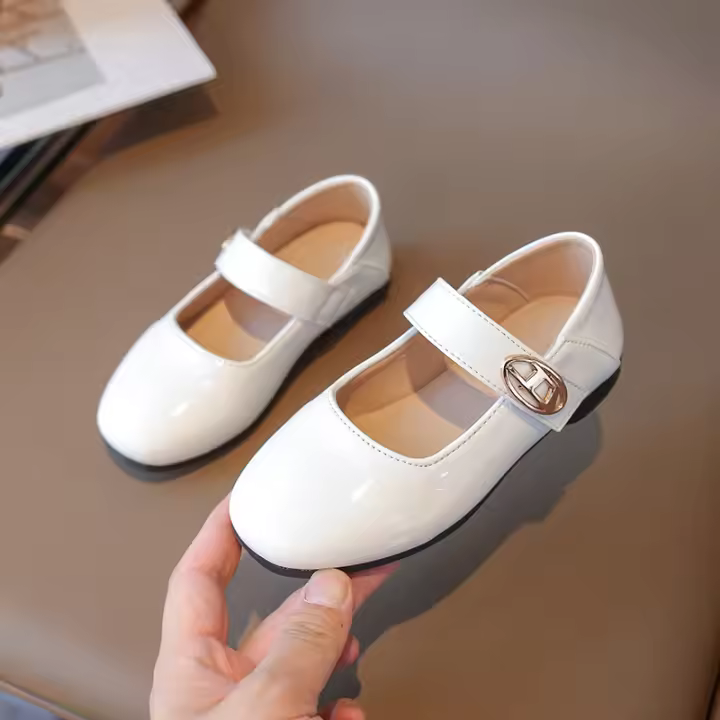 Nuevos zapatos de princesa extranjera de moda para niña pequeña,zapatos individuales de suela blanda para niños medianos mayores - 1