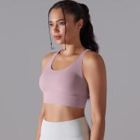 Sujetador de yoga para mujer, ropa interior que absorbe los golpes, correas cruzadas para los hombros, top corto Fiess, deportes a prueba de golpes - details 14