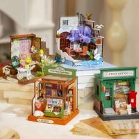 Robotime Rolife casa en miniatura para niños, 4 tipos de hermosos juguetes de madera de diseño para niñas, juegos de construcción con familia - details 5