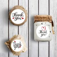 Etiquetas de sellado de regalo de piezas, pegatina de agradecimiento blanca con corazón rojo, paquete de regalo de negocios, decoración personalizada, 500 - details 6