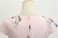 Women summer vintage 1950s 60s big swing party polka dot dress - details 6