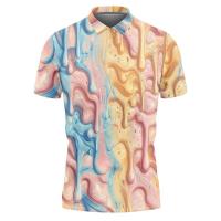 Colorido helado gráfico casual verano manga corta 3D impreso hombres mujeres camisetas sueltas Haruku solapa niños camisetas - details 7