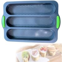 Bandeja de silicona antiadherente para hornear Pan de palo largo, 3 ranuras, fácil de liberar, resistente al calor, molde para hornear Muffins - details 5