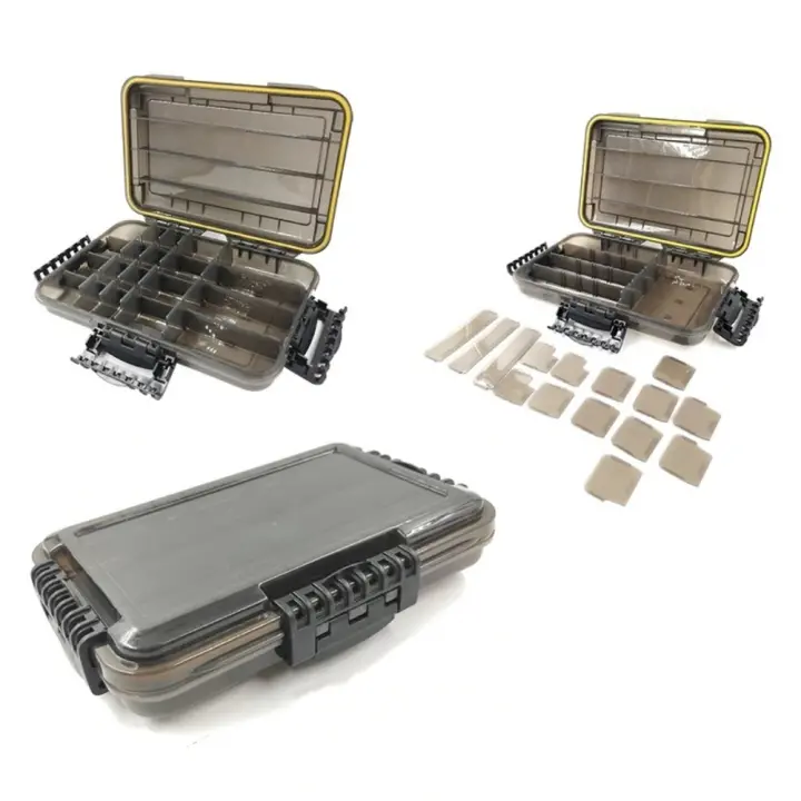 Caja de aparejos de pesca duradera de gran capacidad, caja de almacenamiento de pesca gruesa desmontable, organización S/M/L, caja de equipo de pesca, anzuelo - 1