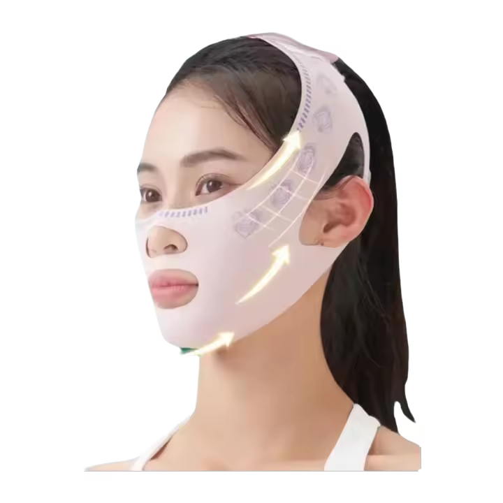 Máscara Facial Respirable V Para Levantar La Mejilla Y Reducir El Doble Mentón Banda De Modelado Antiarrugas Non Eléctrica - 1