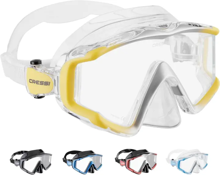 Triside Mask -Máscara Panorámica de 3 Cristales para Buceo, Apnea y Snorkel, Talla Única, Unisex Adulto - 1