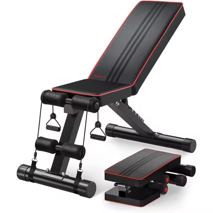 Pesas Ajustable Utilidad Plegable,de Entrenamiento de Cuerpo Completo Inclinación Decline Levantamiento Plano, Press, para Ejercicios de Gimnasio en casa - 1