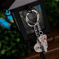 Llavero De Pareja Platinado Creativo Con Diseño De Corazón Y Llave Para Regalo De Boda Y Amoroso Accesorio De Moda - details 6