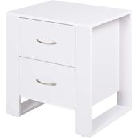 2 Cajones Patas y Base Elevada para Dormitorio Mesa Lateral para Sala de Estar Estilo Moderno 48x39x54 cm Roble - details 9