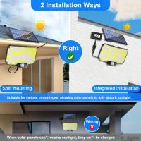 Luz Solar de 234led para exteriores, impermeable con Sensor de movimiento, 3 modos de iluminación, luz de seguridad, luz de inundación para jardín, garaje y patio - details 6