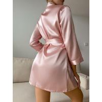 Pijamas de verano para mujer, estilo europeo y americano, delantal de gasa, albornoz sexy, vestido tejido a mano de seda helada. - details 25