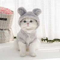 Ropa De Invierno Para Perros Y Gatos Con Orejas De Conejo Y Capucha De Algodón Suave Caliente Ropa De Otoño Y Invierno Para Mascotas - details 11