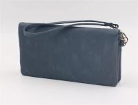 Cartera de Mujer de Cuero con Pulido Dull de Gran Capacidad Billetera de Doble Cierre Clutch Wristlet Cartera de Teléfono Monedero Porta Tarjetas Multiporo - details 17