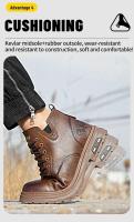 Botas de trabajo negras impermeables y antideslizantes para hombre y mujer, calzado de seguridad antiperforación, calzado deportivo con punta de acero - details 7