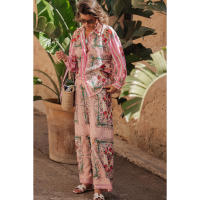 Conjunto de dos piezas de manga larga informal para vacaciones, estilo holgado con estampado y bolsillo, primavera/otoño 2024 - details 3