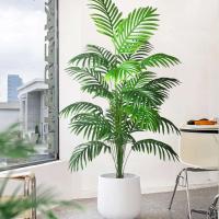 Palma de Plástico Verde Planta Falsa Tropical para Jardín en Casa Ramas de 49.2 pulgadas - details 1