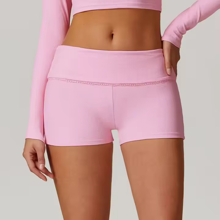 Shorts Deportivos de Cintura Alta y Adelgazados Mango de Melocotón para Yoga y Estiramiento - 1