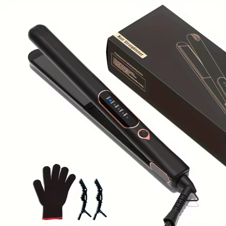 Plancha para el pelo 2 en 1 de 2,54 cm, con revestimiento de cerámica y titanio, alisadora de doble voltaje - 1