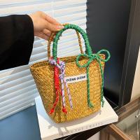 Bolso de cesta de paja de gran capacidad, bolso de mano tejido hecho a mano con cuerda de nailon, bolso de compras de moda, bolso tejido de hierba para playa - details 10