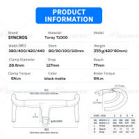 Syncros-Cable interno de fibra de carbono para bicicleta cromada, manillar integrado con espaciadores, piezas de bicicleta de carretera - details 1