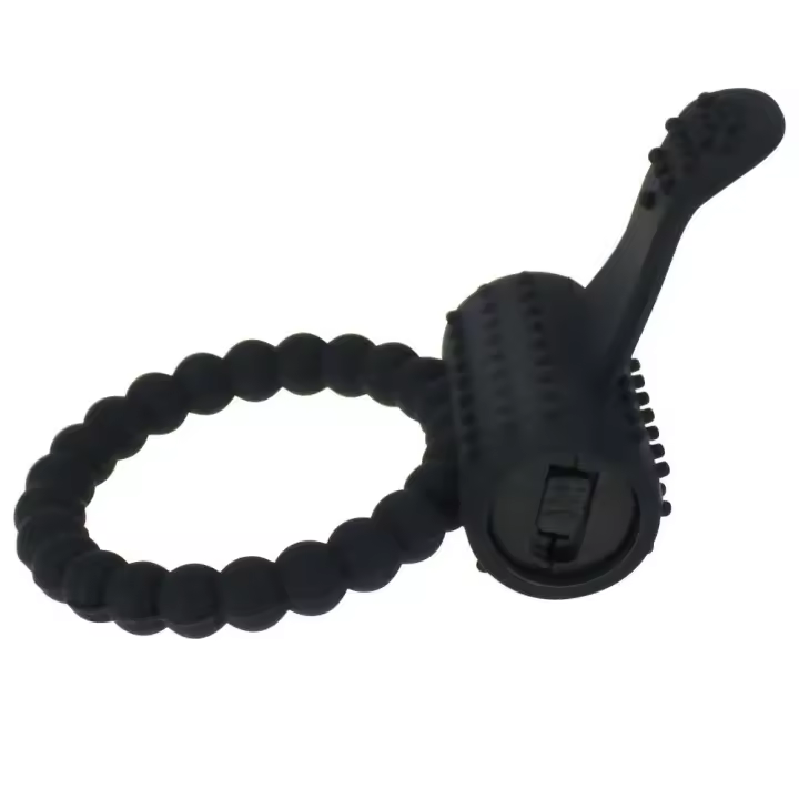 Anillos de eyaculación con retardo de tiempo vibratorio de silicona para hombre, juguete sexual de entrenador para adultos, producto erótico - 1