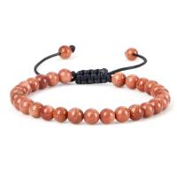Pulsera de Piedra Pómez Natural 6mm Cuentas de Cuarzo Azul Green Doro Pulsera Trenzada para Hombres y Mujeres Joyería Brillante para el Muñeca - details 0