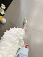 Zapatos de tacón alto plateados puntiagudos para mujer stiletto back zapatos individuales vacíos nuevos con falda bolsa cabeza sandalias zapatos de mujer - details 35