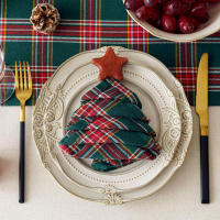Manteles de Comedor de Navidad Estilo 6/12/24pcs Duraderos Algodón Polyester Engrosados - details 0