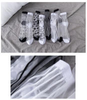 Calcetines Casuales Para Mujer Transparentes Y Ligeros De Calidad Superior Transpirables Y Cómodos Medio Tubo Moda Kawaii Suaves - details 4