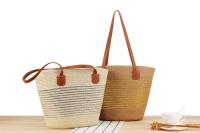 Bolso de mano de gran capacidad a rayas Bolso tejido a mano con textura premium Bolso de hombro versátil de vacaciones - details 1